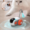 Cat playing with ZoomiCar Chase – interactive cat toy with remote control